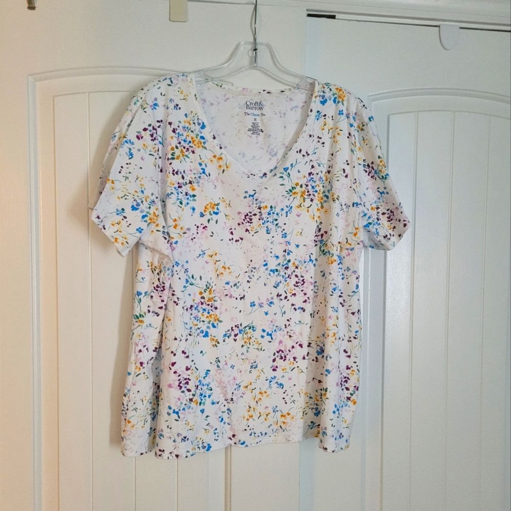 Croft and Barrow Summer T-Shirt Top, 1X